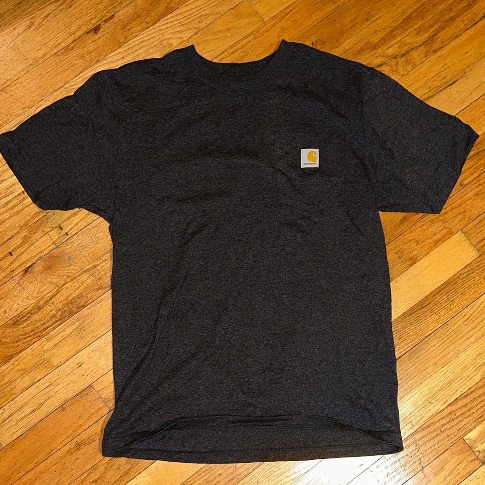 🫐3/$25 SALE - Carhartt Charcoal Tee with Logo Patch